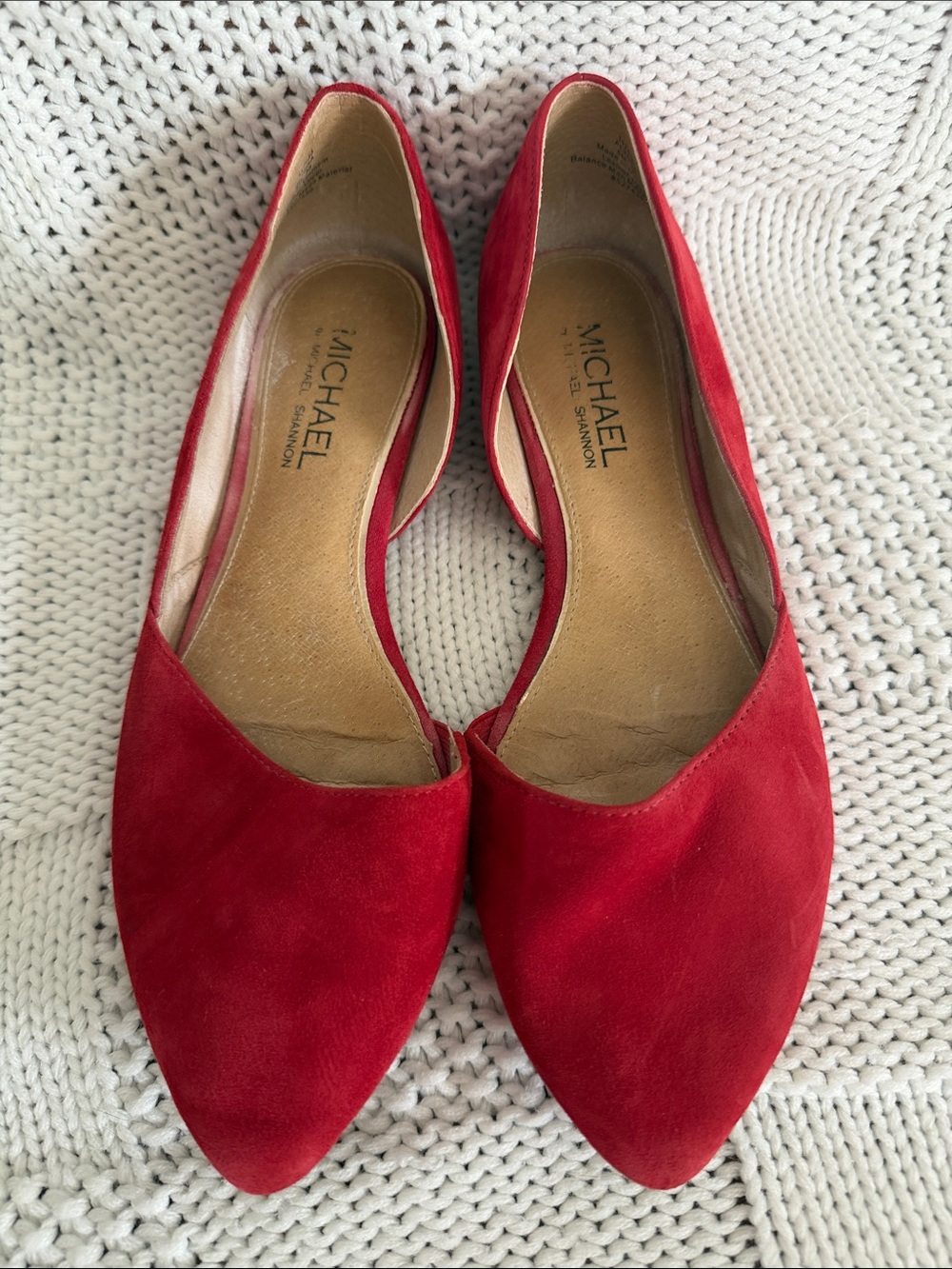 Michael Shannon “Alyssa” Red Suede Pointed Flats